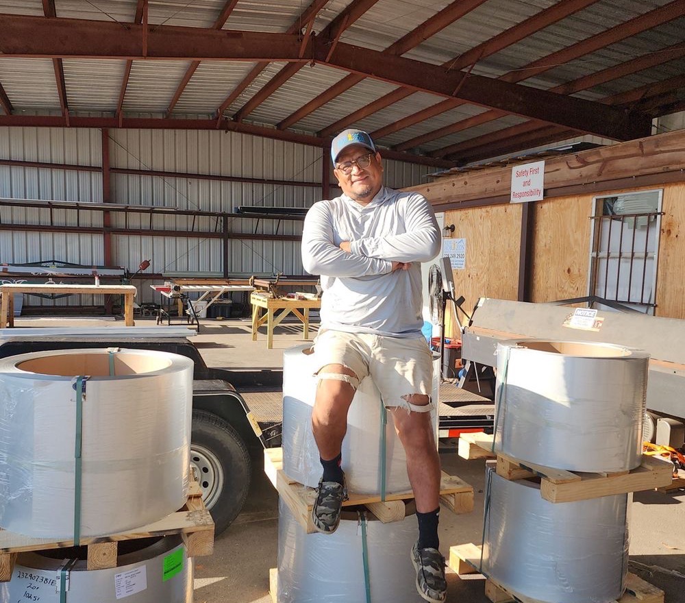 Mike Toribio, owner of New Horizon Roofing and Exteriors, at the company's Gautier shop